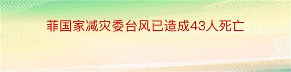 菲国家减灾委台风已造成43人死亡