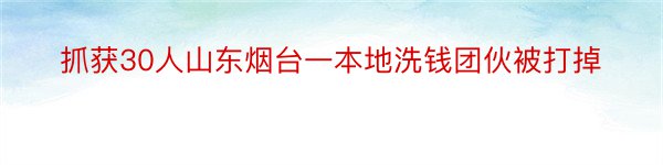 抓获30人山东烟台一本地洗钱团伙被打掉