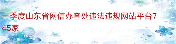 一季度山东省网信办查处违法违规网站平台745家