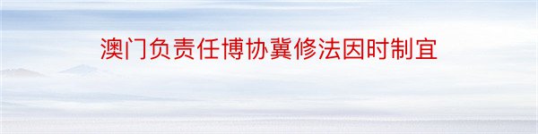 澳门负责任博协冀修法因时制宜