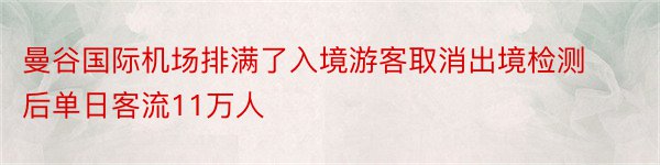 曼谷国际机场排满了入境游客取消出境检测后单日客流11万人