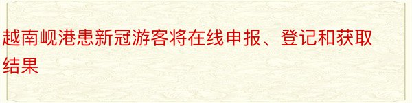 越南岘港患新冠游客将在线申报、登记和获取结果