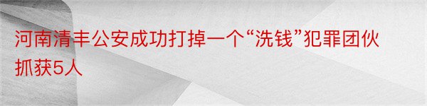 河南清丰公安成功打掉一个“洗钱”犯罪团伙抓获5人