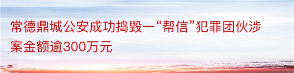 常德鼎城公安成功捣毁一“帮信”犯罪团伙涉案金额逾300万元