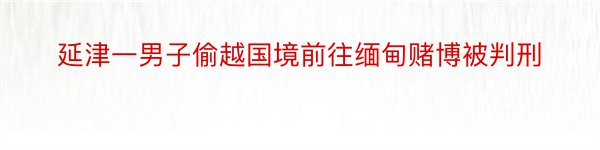 延津一男子偷越国境前往缅甸赌博被判刑