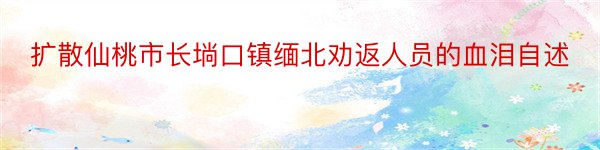 扩散仙桃市长埫口镇缅北劝返人员的血泪自述