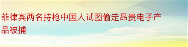 菲律宾两名持枪中国人试图偷走昂贵电子产品被捕