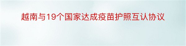 越南与19个国家达成疫苗护照互认协议