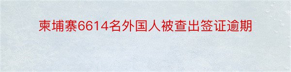 柬埔寨6614名外国人被查出签证逾期