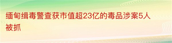 缅甸缉毒警查获市值超23亿的毒品涉案5人被抓