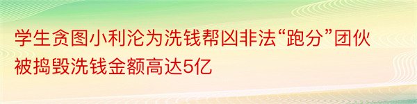 学生贪图小利沦为洗钱帮凶非法“跑分”团伙被捣毁洗钱金额高达5亿