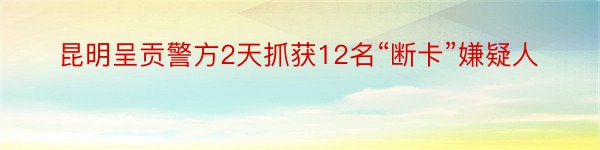 昆明呈贡警方2天抓获12名“断卡”嫌疑人