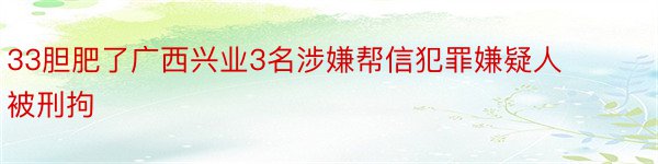 33胆肥了广西兴业3名涉嫌帮信犯罪嫌疑人被刑拘