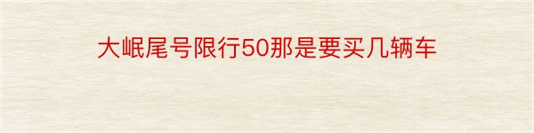 大岷尾号限行50那是要买几辆车