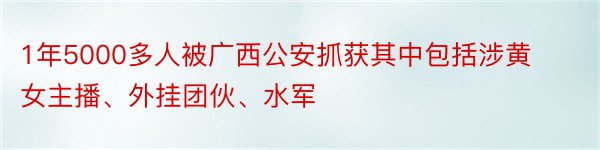 1年5000多人被广西公安抓获其中包括涉黄女主播、外挂团伙、水军