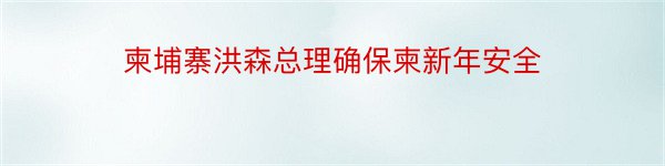 柬埔寨洪森总理确保柬新年安全