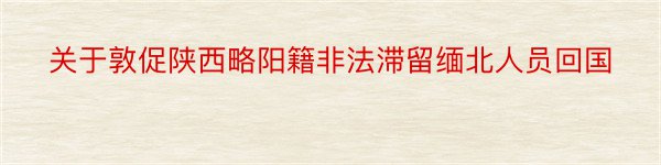 关于敦促陕西略阳籍非法滞留缅北人员回国