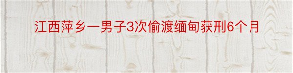 江西萍乡一男子3次偷渡缅甸获刑6个月