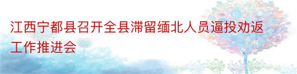 江西宁都县召开全县滞留缅北人员逼投劝返工作推进会