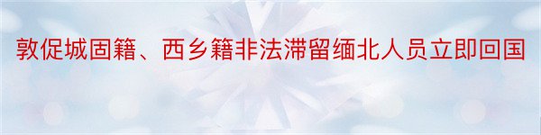 敦促城固籍、西乡籍非法滞留缅北人员立即回国