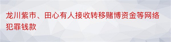 龙川紫市、田心有人接收转移赌博资金等网络犯罪钱款