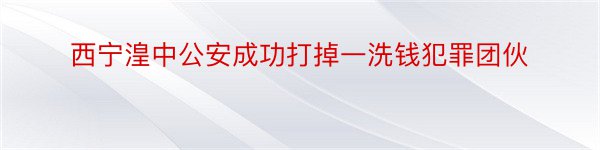 西宁湟中公安成功打掉一洗钱犯罪团伙