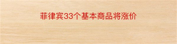 菲律宾33个基本商品将涨价