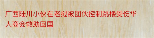 广西陆川小伙在老挝被团伙控制跳楼受伤华人商会救助回国