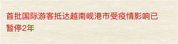 首批国际游客抵达越南岘港市受疫情影响已暂停2年