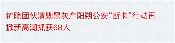 铲除团伙清剿黑灰产阳朔公安“断卡”行动再掀新高潮抓获68人