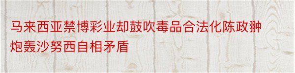 马来西亚禁博彩业却鼓吹毒品合法化陈政翀炮轰沙努西自相矛盾