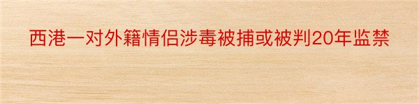 西港一对外籍情侣涉毒被捕或被判20年监禁