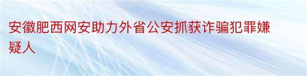 安徽肥西网安助力外省公安抓获诈骗犯罪嫌疑人