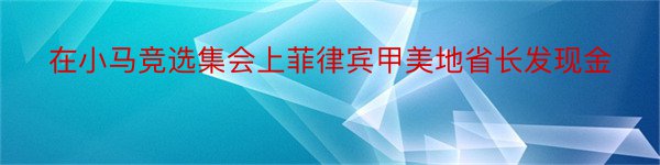 在小马竞选集会上菲律宾甲美地省长发现金