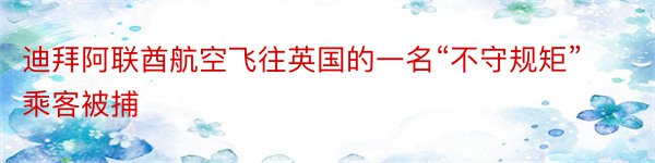 迪拜阿联酋航空飞往英国的一名“不守规矩”乘客被捕