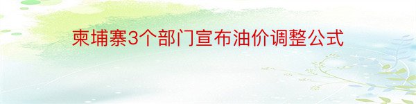 柬埔寨3个部门宣布油价调整公式