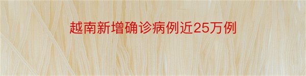 越南新增确诊病例近25万例