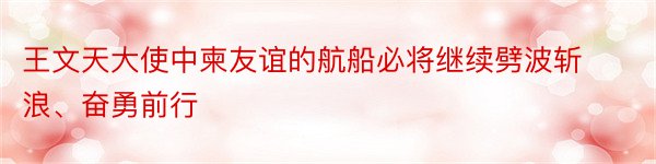 王文天大使中柬友谊的航船必将继续劈波斩浪、奋勇前行