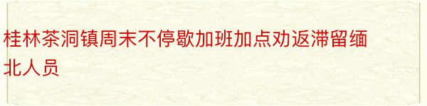 桂林茶洞镇周末不停歇加班加点劝返滞留缅北人员