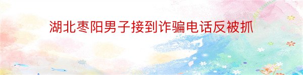 湖北枣阳男子接到诈骗电话反被抓