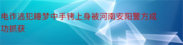 电诈逃犯睡梦中手铐上身被河南安阳警方成功抓获