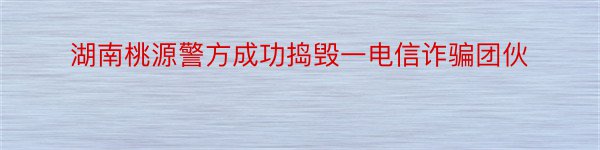 湖南桃源警方成功捣毁一电信诈骗团伙