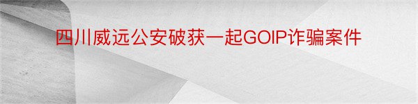 四川威远公安破获一起GOIP诈骗案件