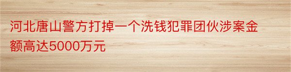 河北唐山警方打掉一个洗钱犯罪团伙涉案金额高达5000万元