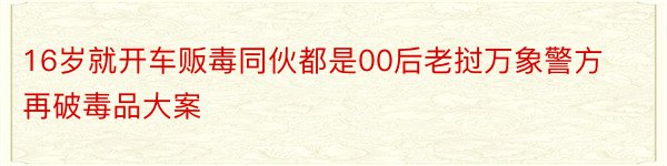 16岁就开车贩毒同伙都是00后老挝万象警方再破毒品大案