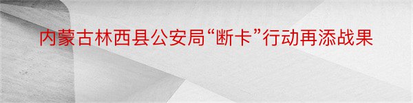 内蒙古林西县公安局“断卡”行动再添战果