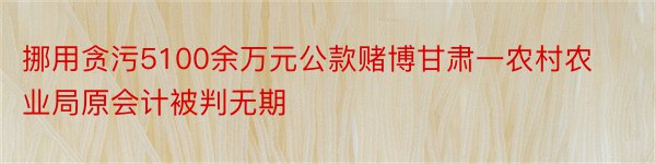 挪用贪污5100余万元公款赌博甘肃一农村农业局原会计被判无期