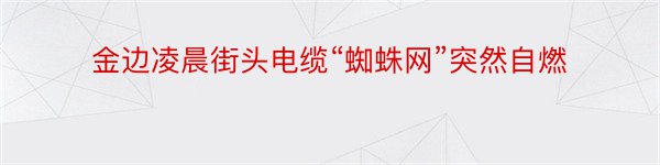 金边凌晨街头电缆“蜘蛛网”突然自燃