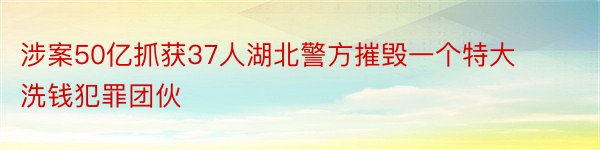 涉案50亿抓获37人湖北警方摧毁一个特大洗钱犯罪团伙