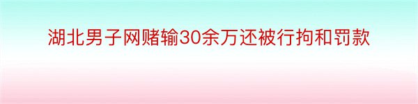 湖北男子网赌输30余万还被行拘和罚款